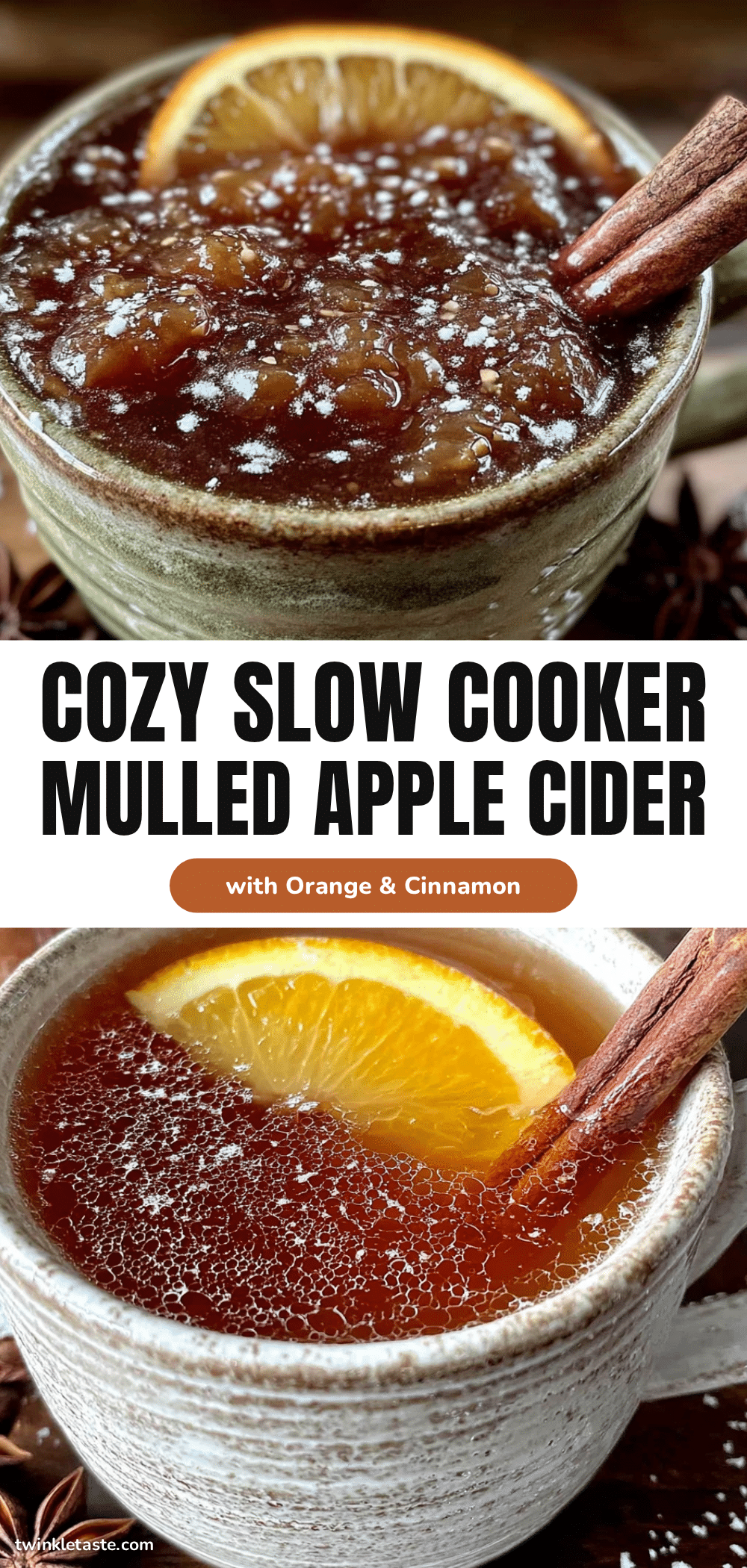 cozy slow cooker mulled apple cider with orange and cinnamon recipe