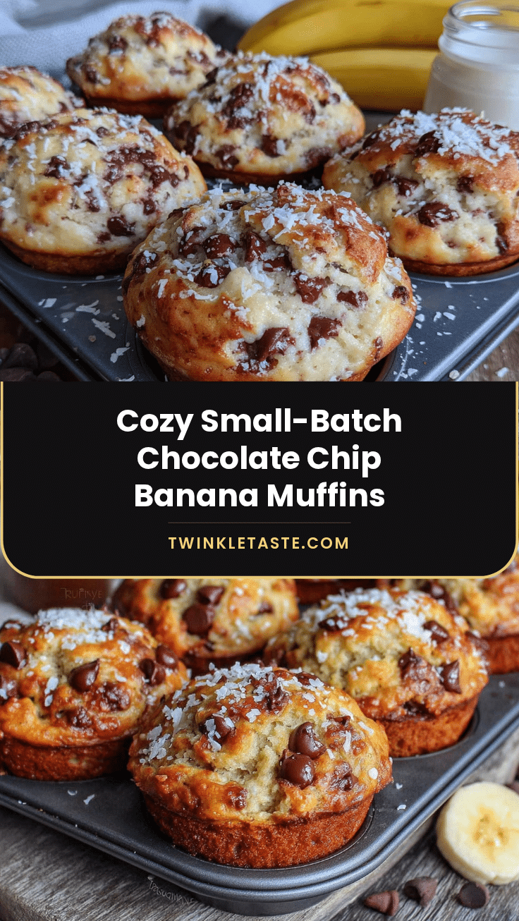 cozy small-batch chocolate chip banana muffins recipe