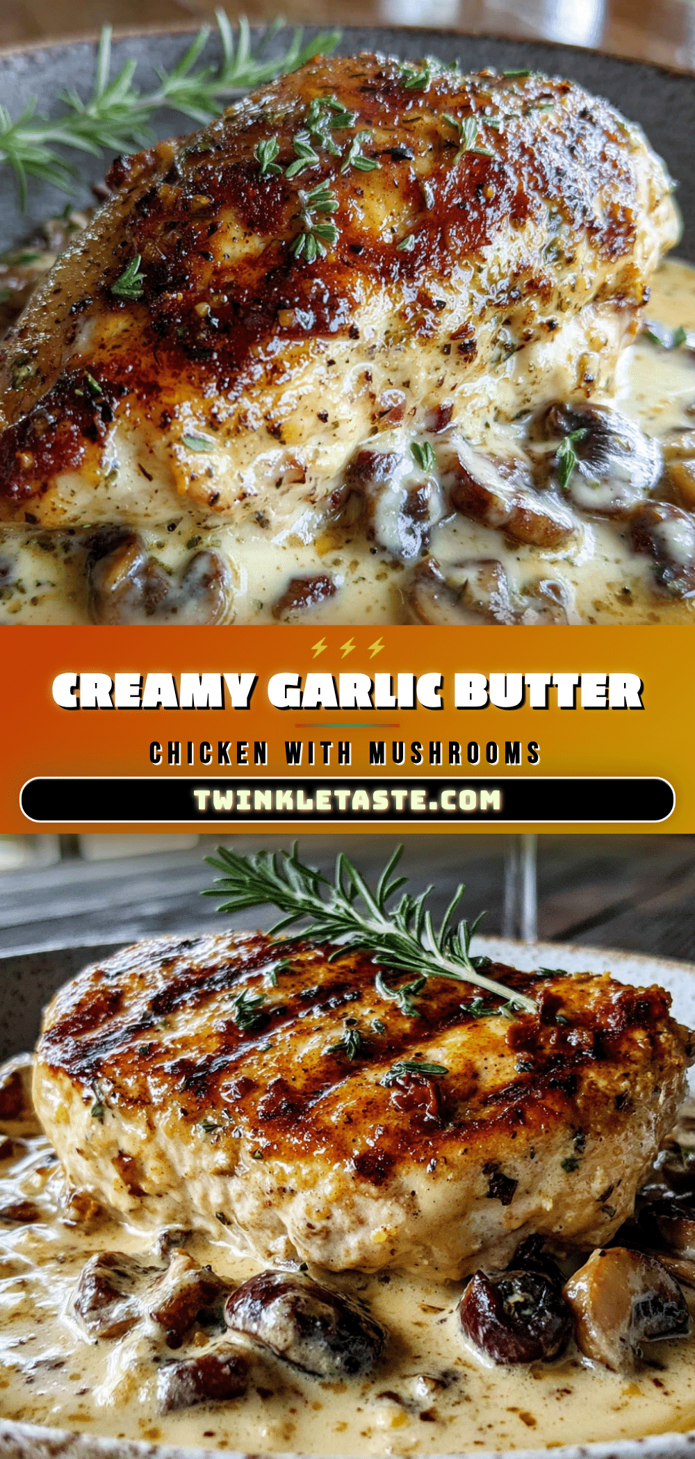 creamy garlic butter chicken with mushroom sauce recipe