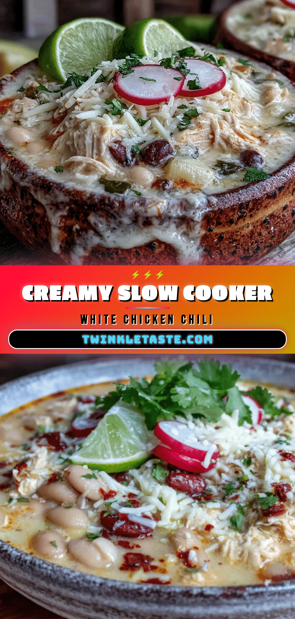 creamy slow cooker white chicken chili recipe