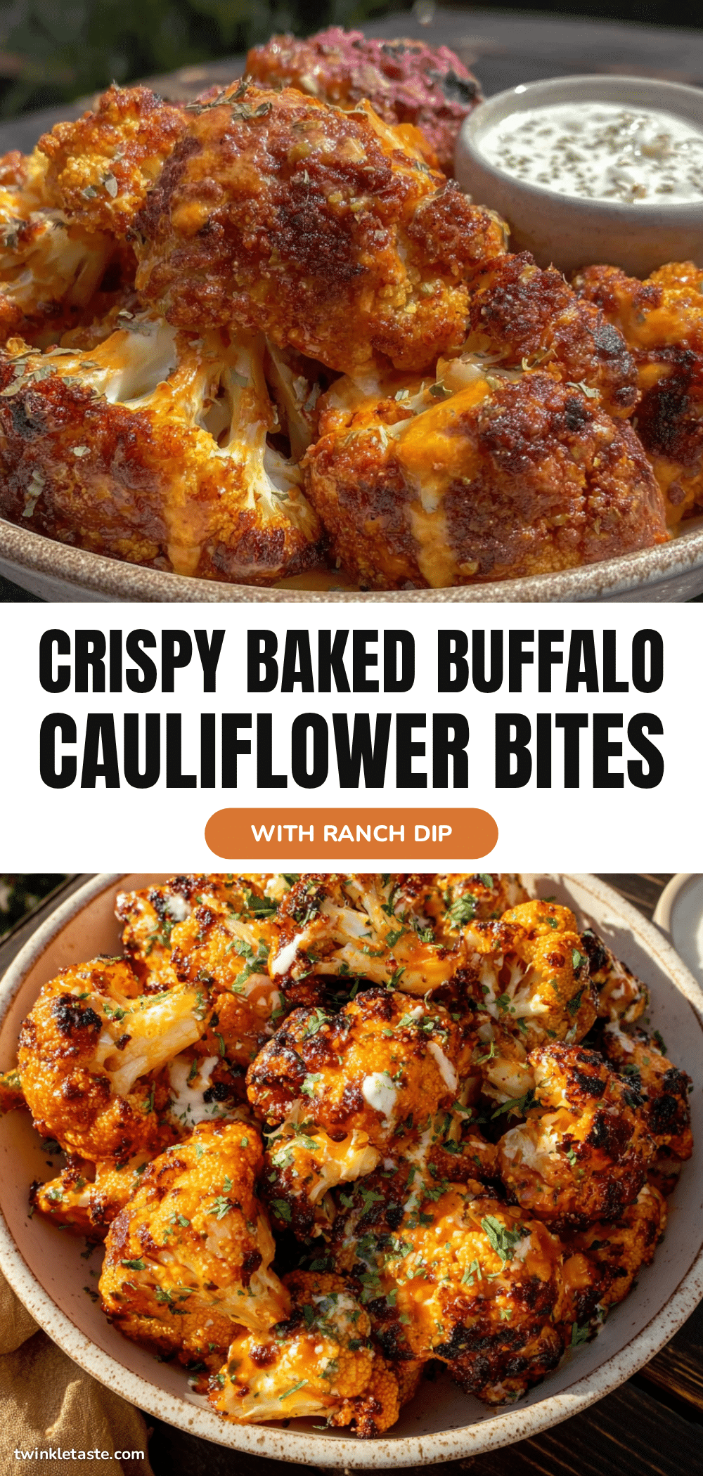 crispy baked buffalo cauliflower bites recipe