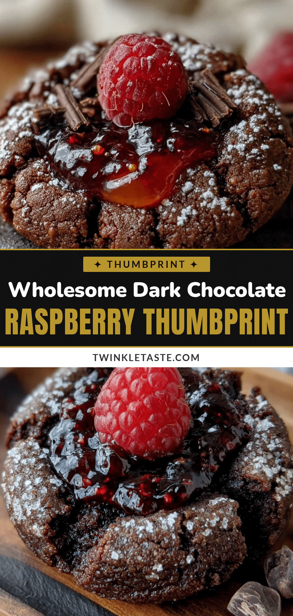 dark chocolate raspberry thumbprint cookies recipe
