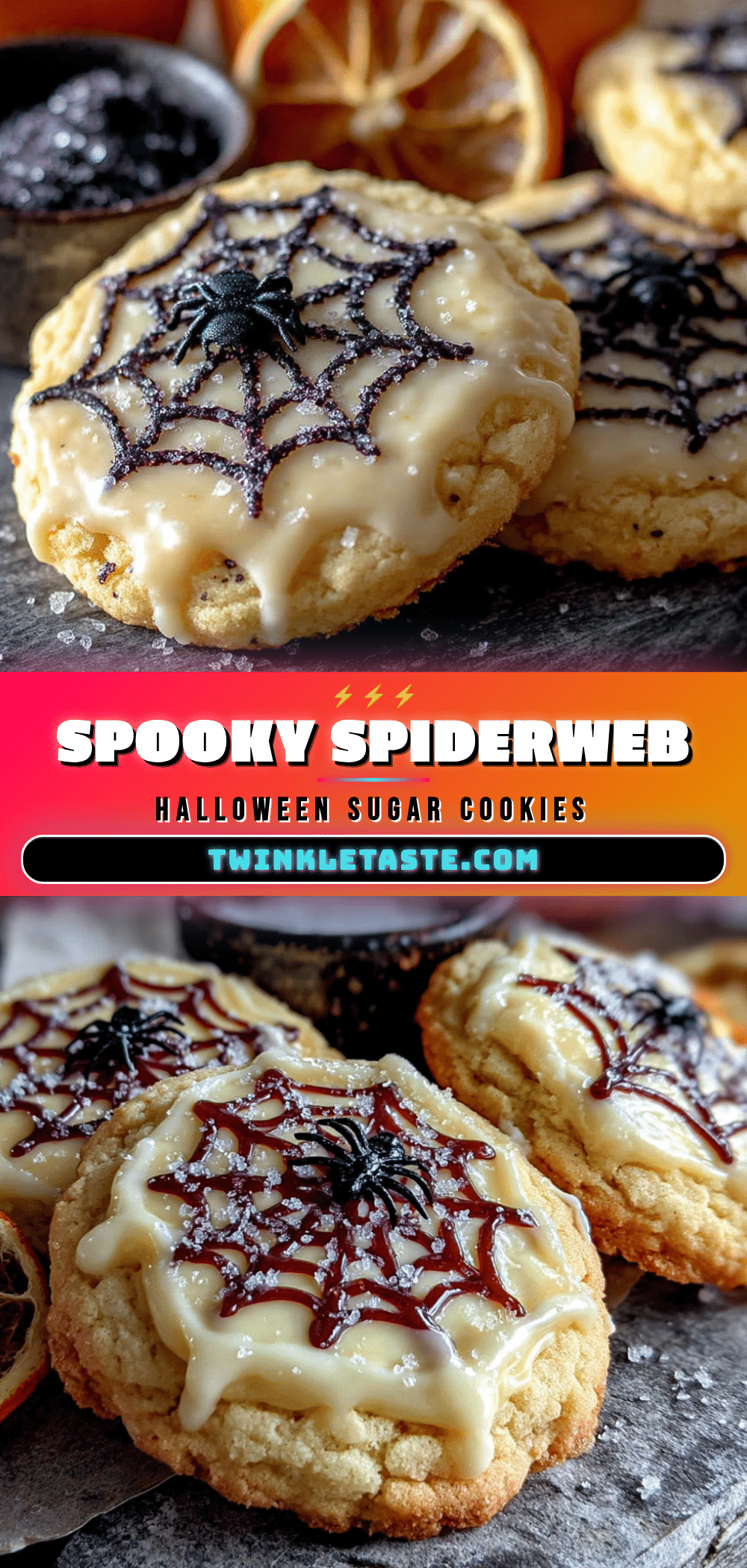 halloween sugar cookies royal icing spiderwebs recipe