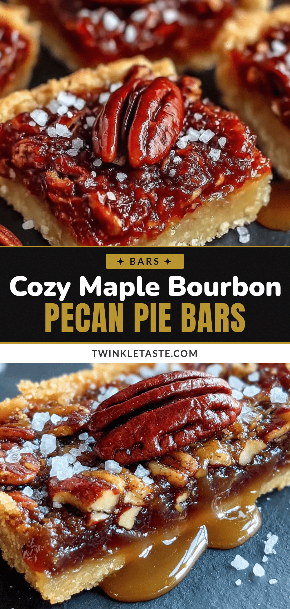maple bourbon pecan pie bars recipe