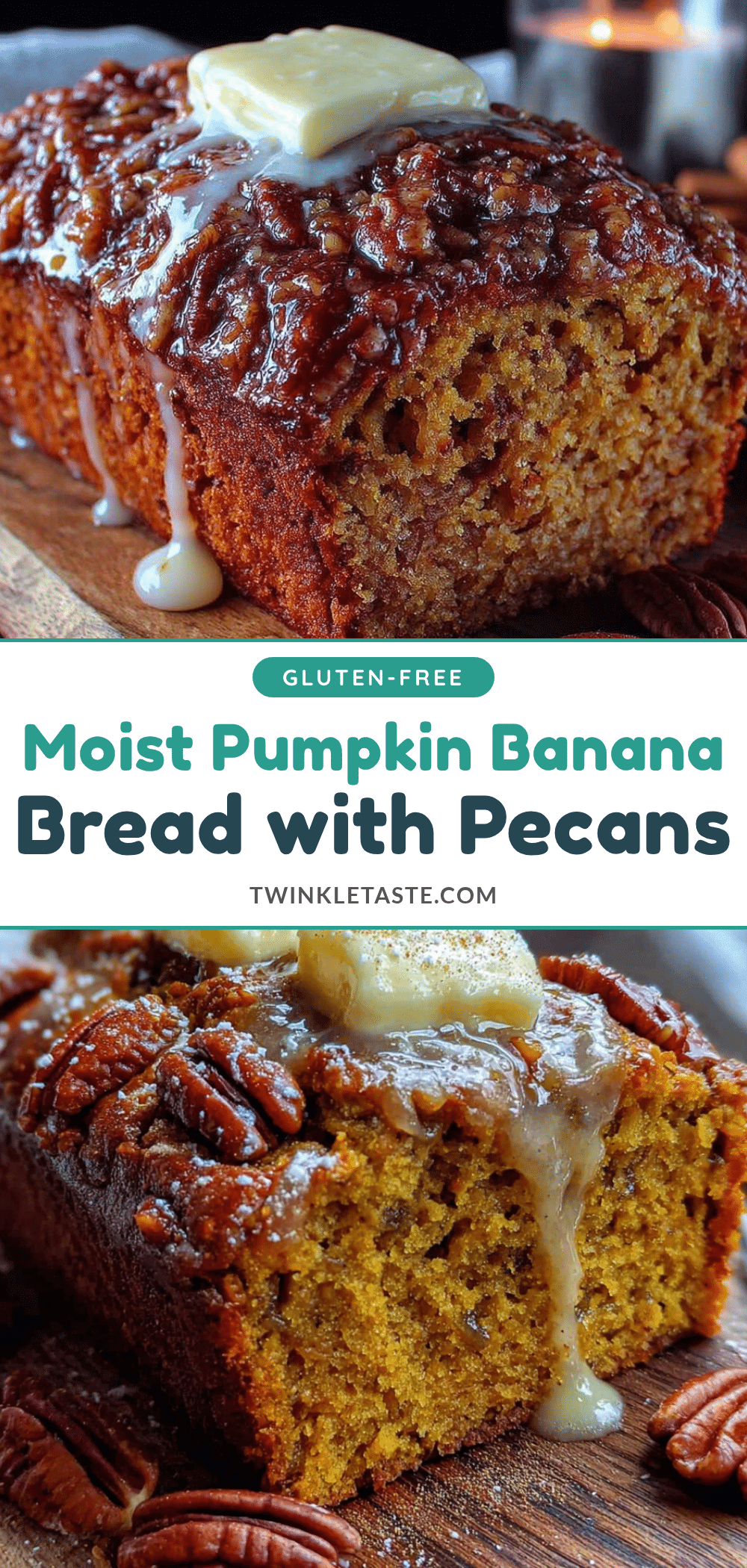 pumpkin banana bread with toasted pecans recipe