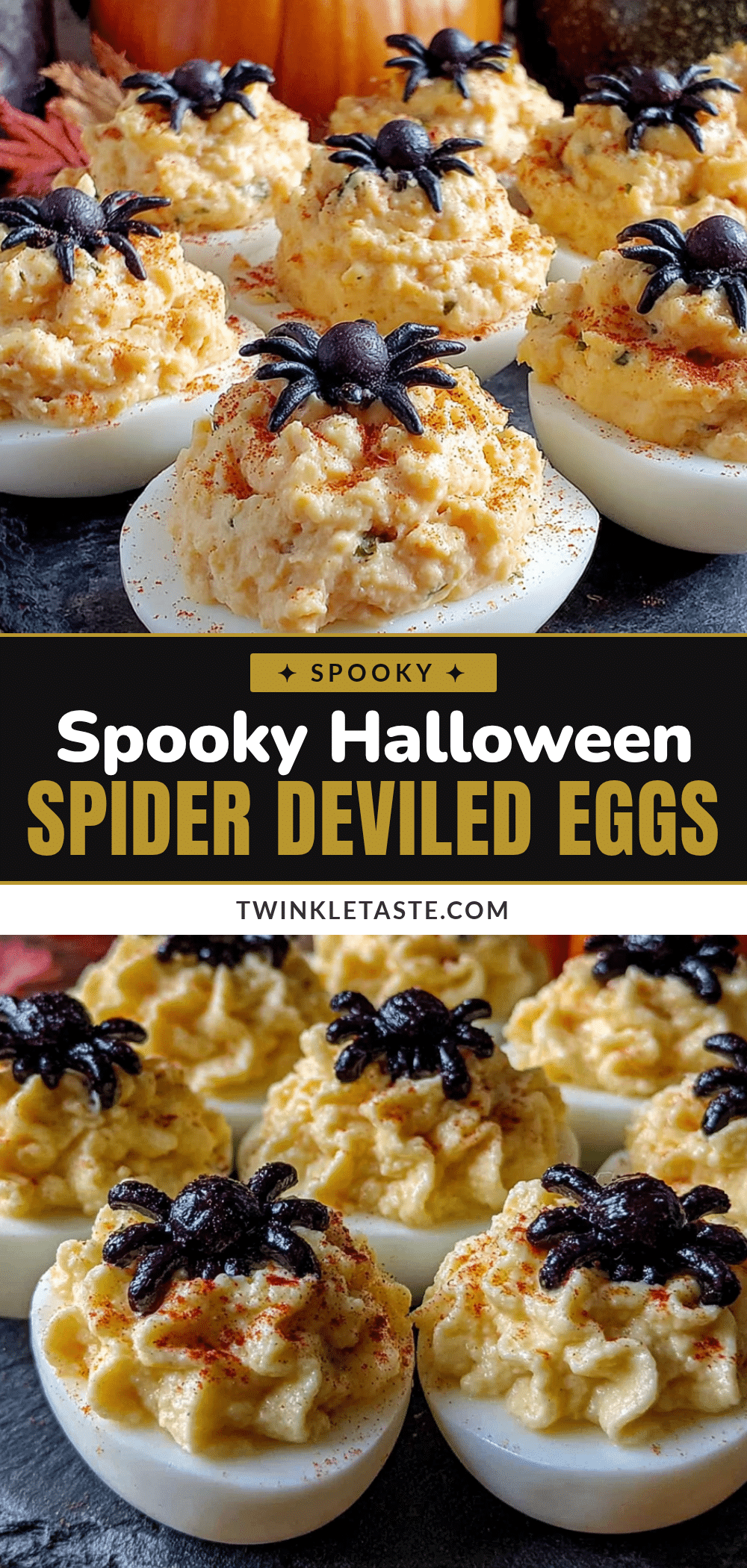 Spooky Halloween Spider Deviled Eggs recipe