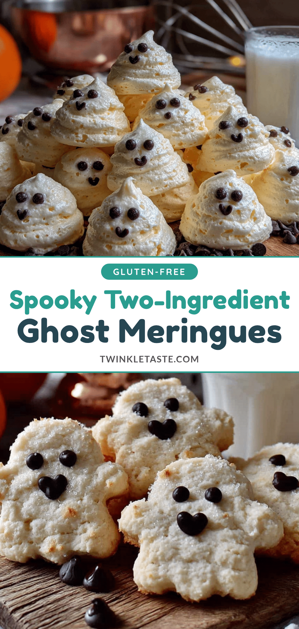 two-ingredient ghost meringue cookies recipe