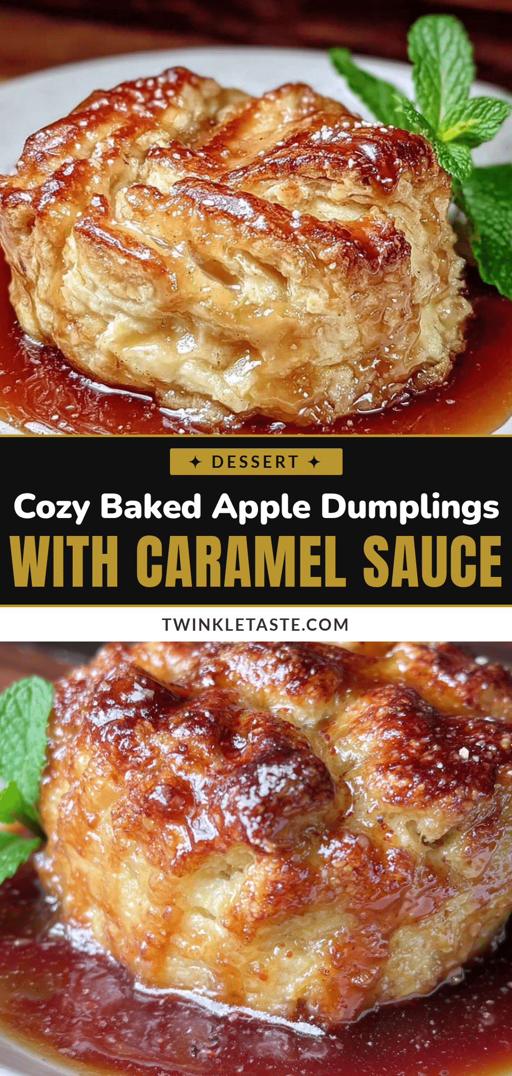 cozy baked apple dumplings with caramel sauce recipe