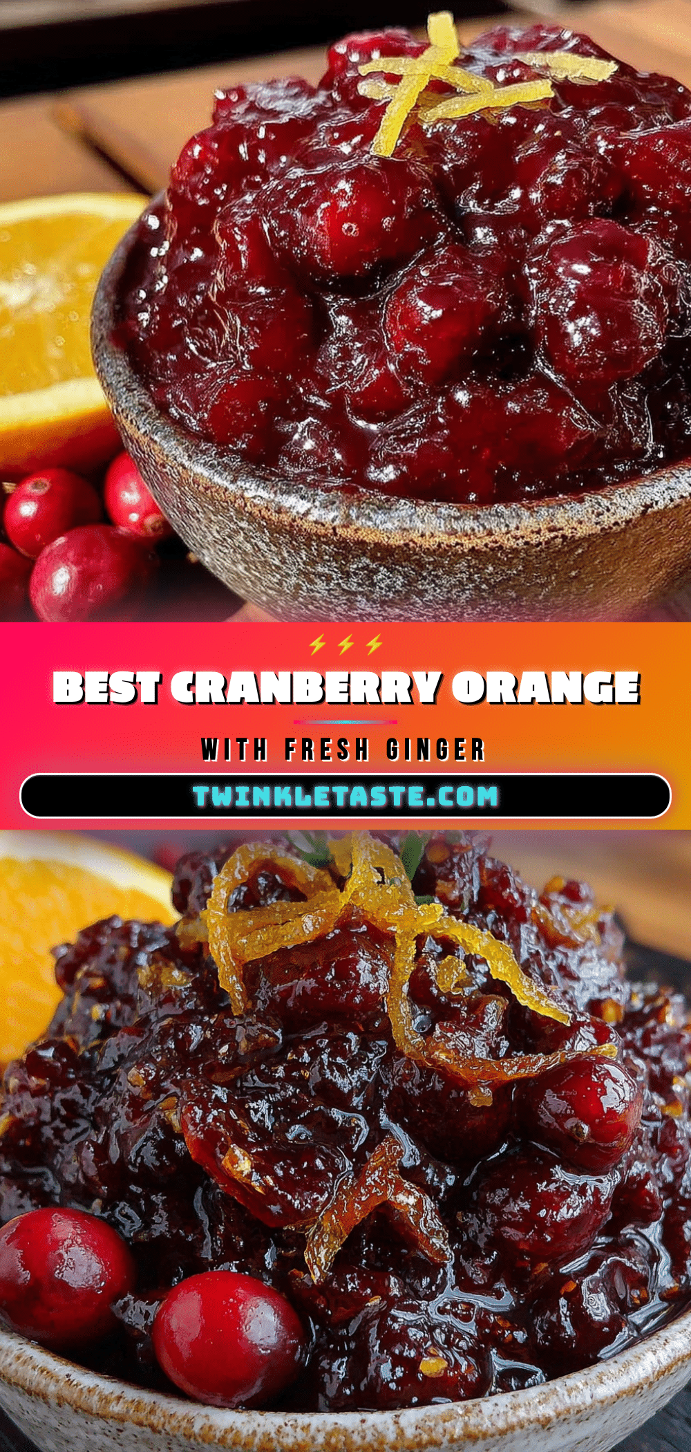 cranberry orange sauce with fresh ginger recipe