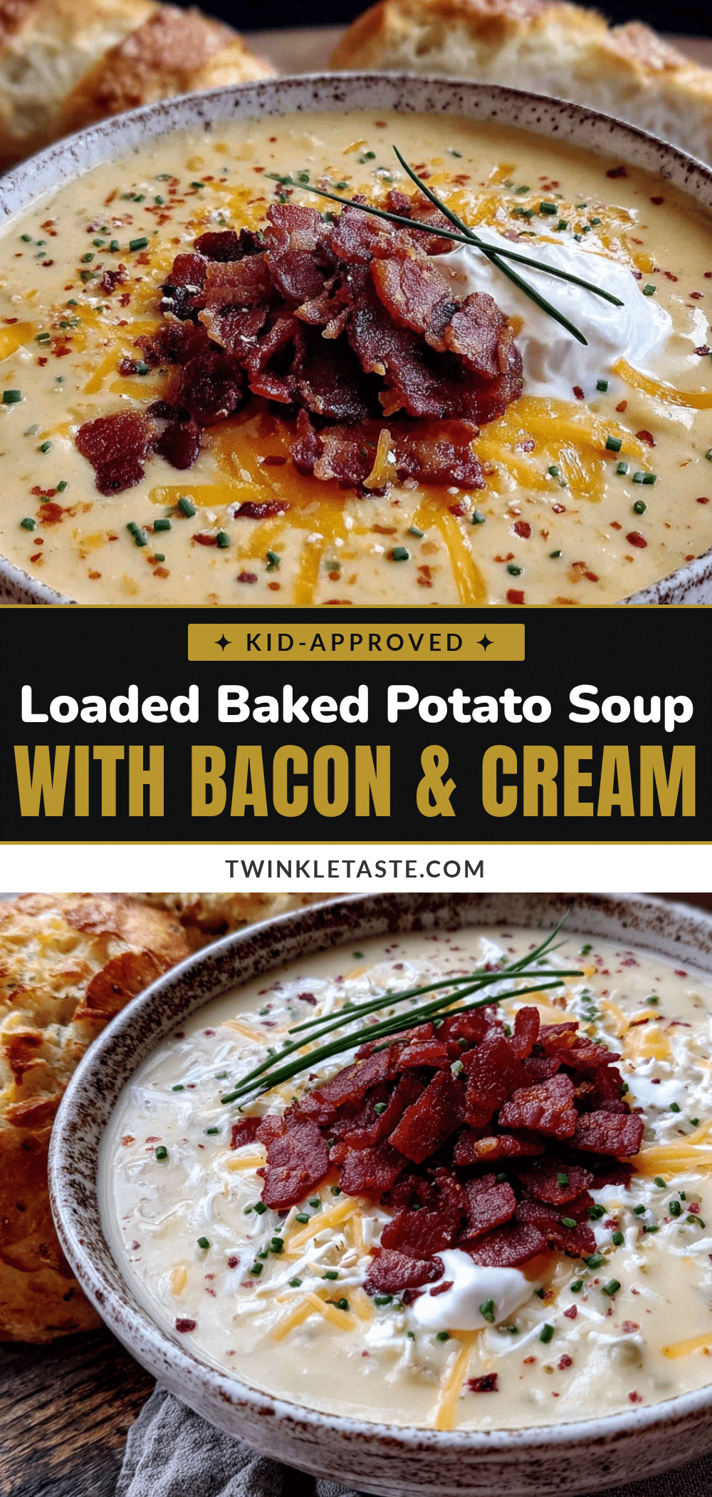 Easy Loaded Baked Potato Soup with Bacon recipe