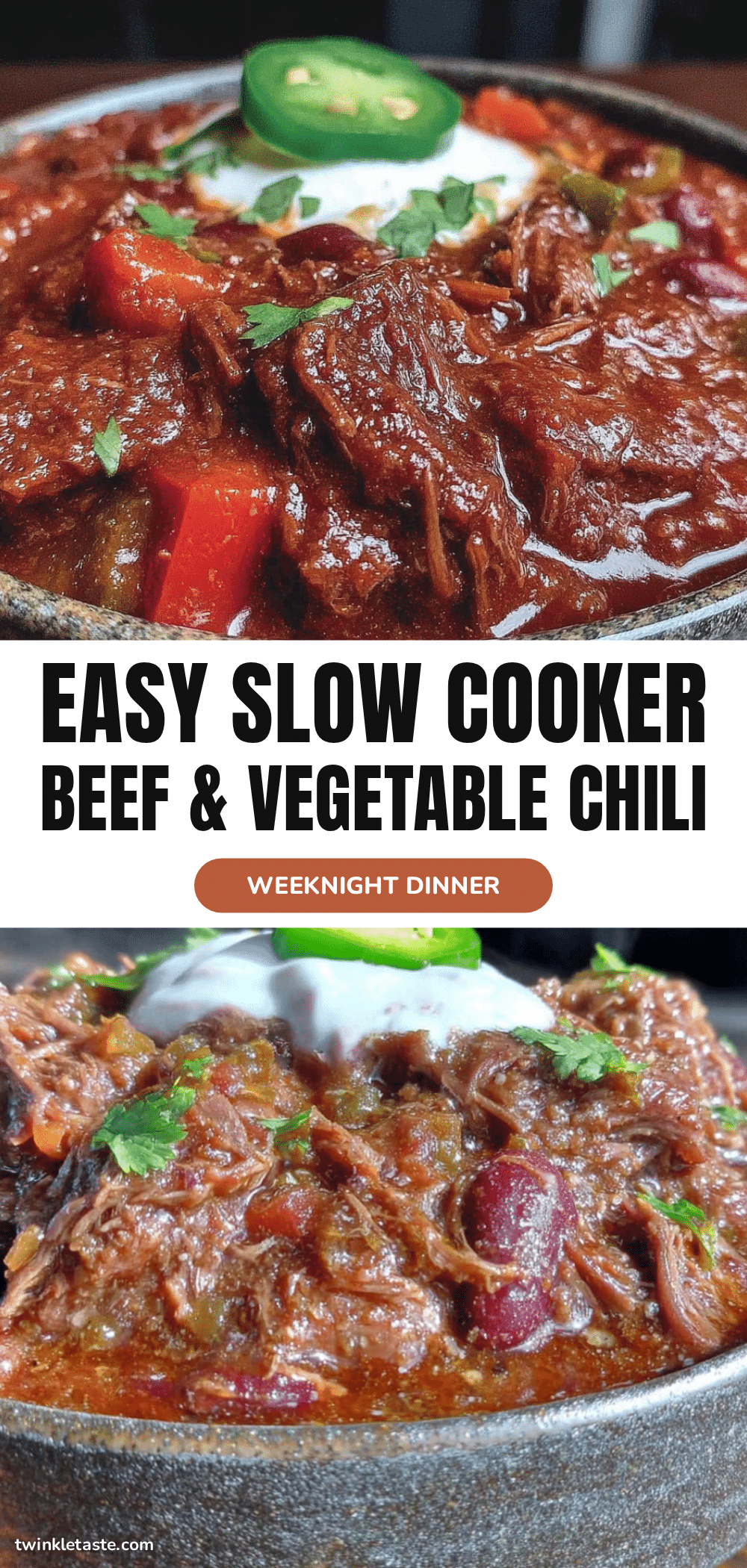 easy slow cooker beef and vegetable chili recipe