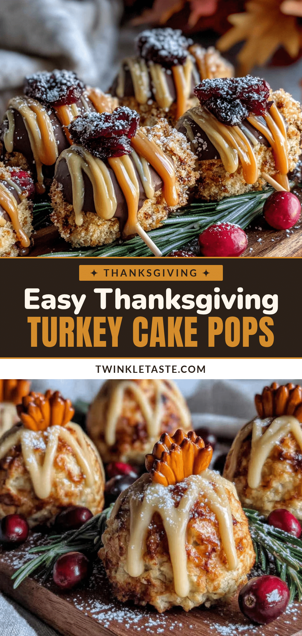 Easy Thanksgiving Turkey Cake Pops recipe