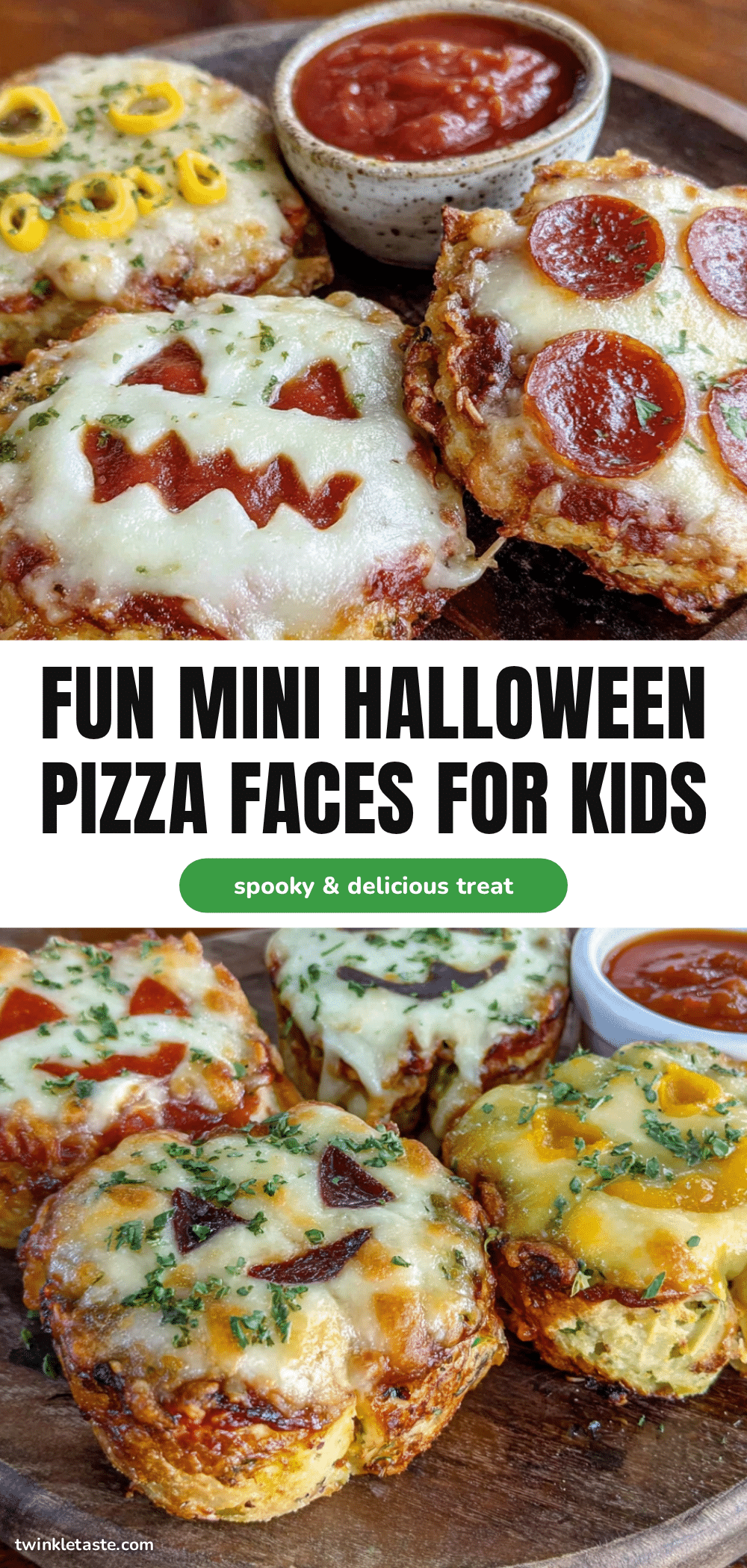 Fun Mini Halloween Pizza Faces Kids Will Love recipe