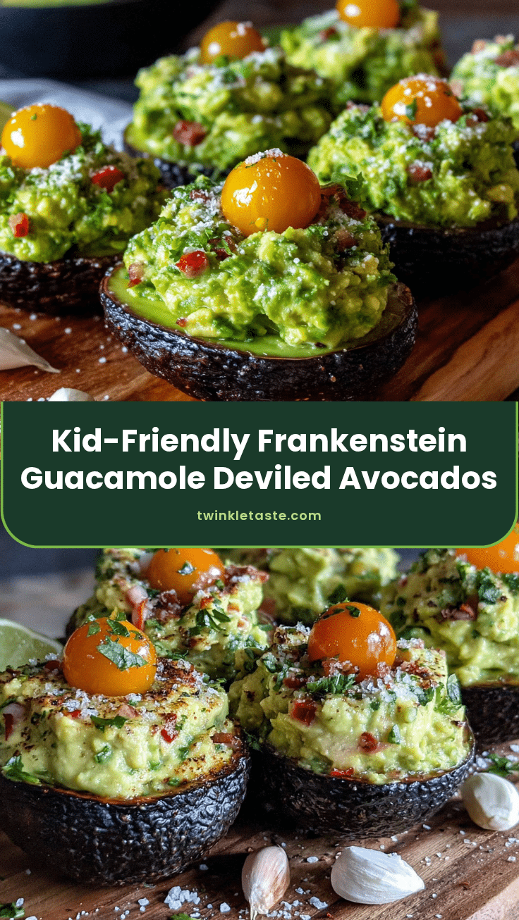 healthy frankenstein guacamole deviled avocados recipe