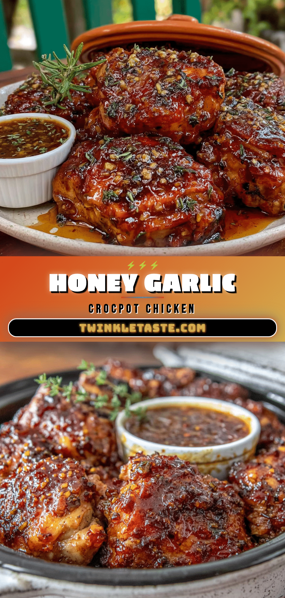 honey garlic crockpot chicken thighs recipe