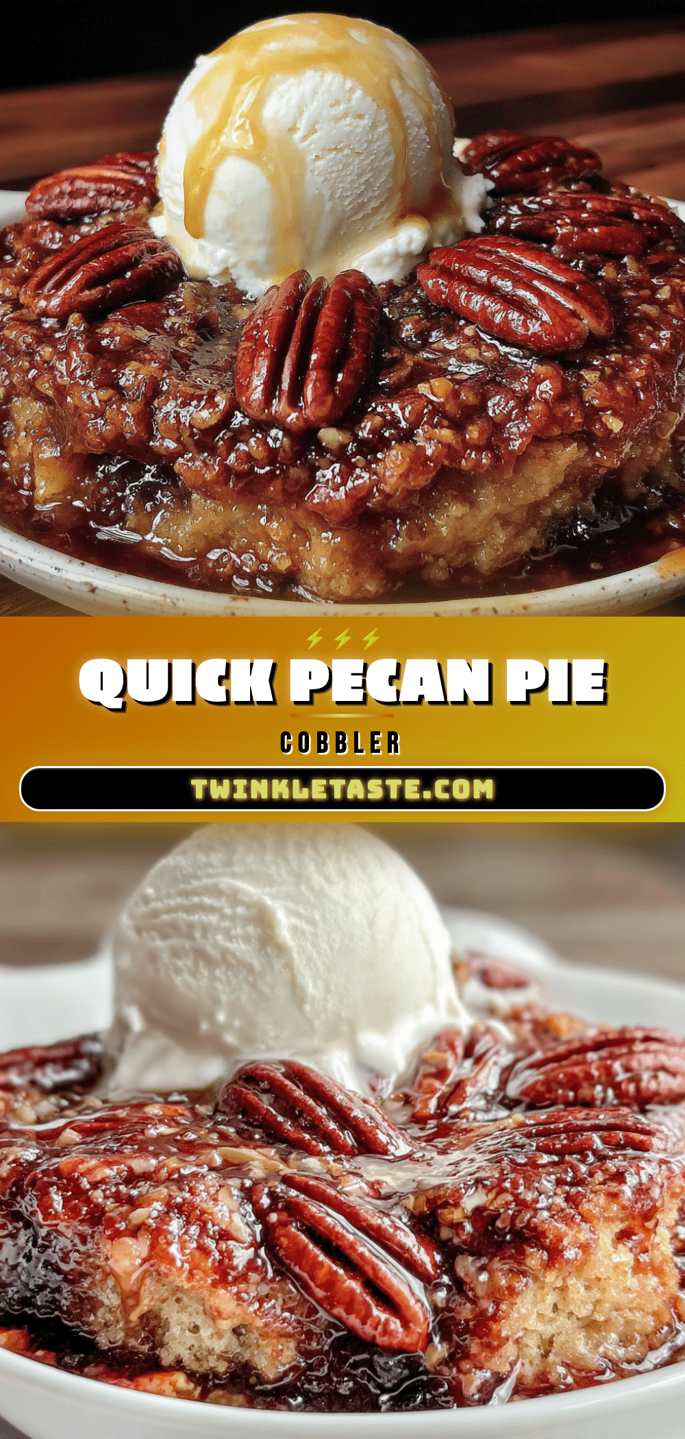 quick pecan pie cobbler recipe
