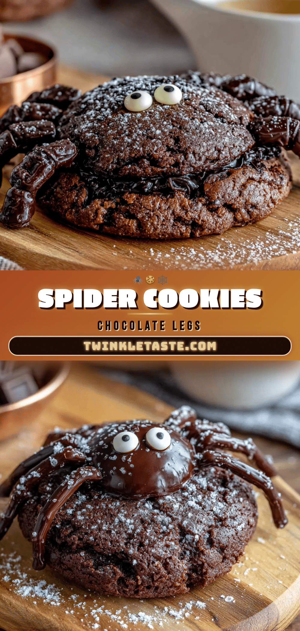 Spider Cookies with Chocolate Legs recipe